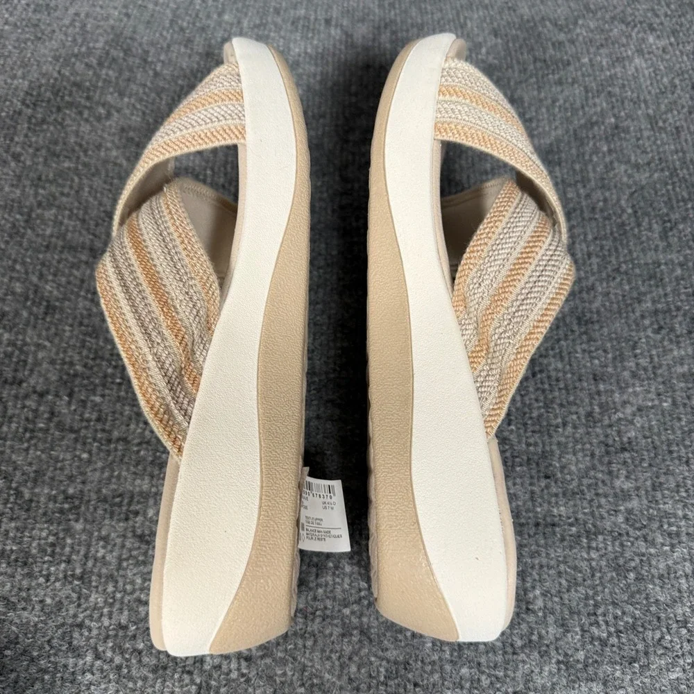 Clarks Size 7 Slide Sandals Beige Combi Cloudsteppers Arla Wave Slip On Open Toe